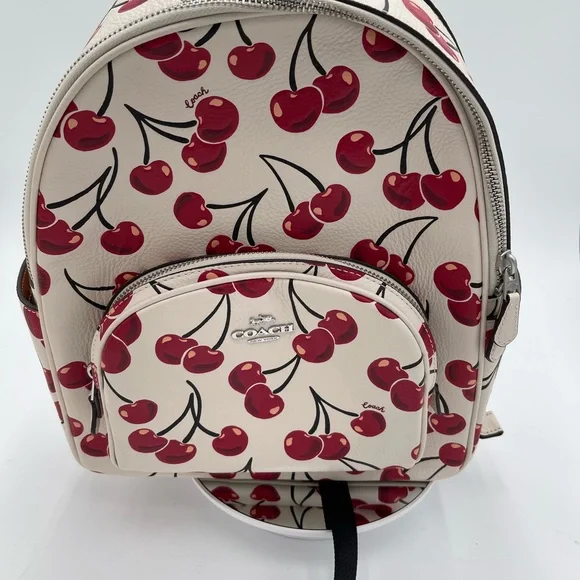 Coach | Bags | Coach Cream And Red Cherry Print Backpack 498  display picture 2
